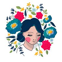 Mi Proyecto del curso: Retrato ilustrado con elementos botánicos. Un proyecto de Ilustración tradicional e Ilustración botánica de Lina Yumi Traspaderne - 24.05.2020