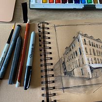 My project in Architectural Sketching with Watercolor and Ink course. Architectural Illustration project by Sue Olsen-Allen - 05.25.2020
