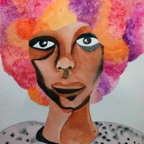 Angela Davis (2020). Un progetto di Illustrazione tradizionale, Pittura, Pittura ad acquerello e Belle arti di Ana Carolina Diniz - 22.05.2020