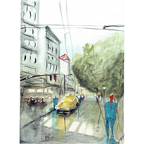 Mi Proyecto del curso: Paisajes urbanos en acuarela . % Jessica García tarafından hazırlanan Çizim, Ve Sanatsal Çizim projesi - 05.27.2020