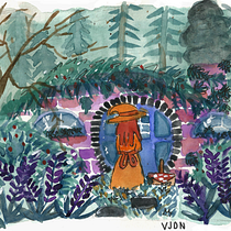 Mi Proyecto del curso: Ilustración en acuarela con influencia japonesa. Un proyecto de Pintura a la acuarela de Valeria Jon Elizondo - 28.05.2020