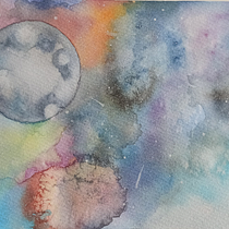 Proyecto final: Galaxia . Un progetto di Pittura ad acquerello di anamaria_munevar - 29.05.2020