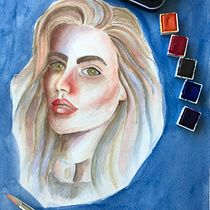 Mi Proyecto del curso: Retrato artístico en acuarela. Portrait Drawing project by natalydelgado63 - 05.31.2020