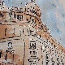 Cairo Downtown old buliding_Architectural Sketching with Watercolor & Ink. Architectural Illustration project by Kamal Omar - 06.01.2020
