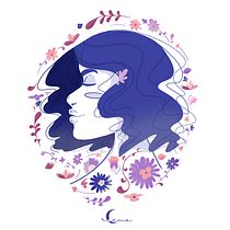 My project in Illustrated portraits with botanical elements course. Un proyecto de Diseño de personajes, Ilustración tradicional y Bocetado de Reem Almazrouei - 01.06.2020