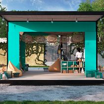 Cafe al paso. Een project van 3D, Architectuur, Digitale architectuur,  3D-ontwerp y  3D-modellering van Diego Arispe - 02.06.2020