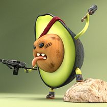 Rambocado, proyecto del curso: Creación de personajes con ZBrush y Cinema4D. Un proyecto de 3D, Modelado 3D y Pintura digital de Diego Andres Porras Fonseca - 03.06.2020