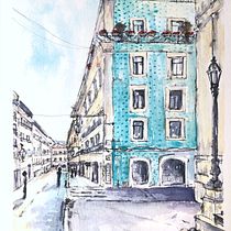 Mi Proyecto del curso: Dibujo arquitectónico con acuarela y tinta. Traditional illustration, Architectural Illustration, Ink Illustration, and Watercolor Painting project by Florence Saje - 06.03.2020
