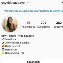 Projeto Instagram:" Rety Vida Saudável". Un progetto di Instagram di Renata Teixeira - 09.06.2020