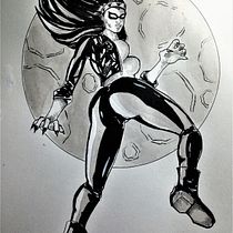Selina en acción y Power Girl. Creativit, Drawing, Traditional illustration & Ink Illustration project by Chechu Garrido - 06.05.2020