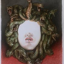 MEDUSA: Retrato creativo en claroscuro con lápiz. Un projet de Dessin de calaca13 - 07.06.2020