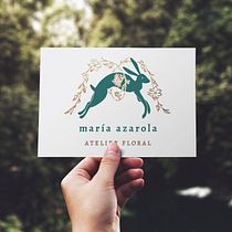 Logotipo para "MARÍA AZAROLA, atelier floral" Ein Projekt aus dem Bereich Logodesign, Produktdesign und Traditionelle Illustration von Lucía Gianello Gayoso - 07.06.2020