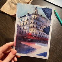 My project in Architectural Sketching with Watercolor and Ink course. Architectural Illustration, Sketching, and Watercolor Painting project by Taisiya Glushkova - 06.08.2020