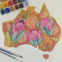 Proteas Ein Projekt aus dem Bereich Botanische Illustration und Traditionelle Illustration von Jenni Monk Mills - 09.06.2020