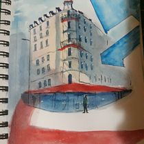 My project in Architectural Sketching with Watercolor and Ink course. Pintura em aquarela projeto de Tino Nalpa - 14.06.2020