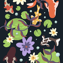 KOI (JAPANESE) FISH - PROJETO ILUSTRAÇÃO FLAT. Digital Illustration project by Gustavo Costa - 06.10.2020