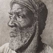 Old Dahomey man. Basado en foto de  Irving Penn.  Dibujo  con lapiceros, casi en su totalidad. Tamaño 27 x27. Desenho a lápis, e Desenho de retrato projeto de susfez - 11.06.2020