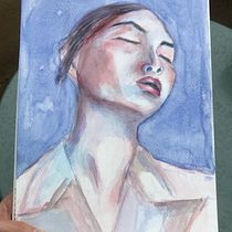 Meu projeto do curso: Retrato artístico em aquarela. Watercolor Painting project by giovanna_wp - 06.12.2020