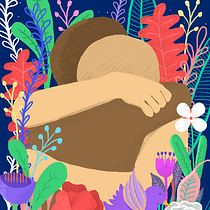 El abrazo. Traditional illustration, and Botanical Illustration project by Gisele Murias - 06.12.2020