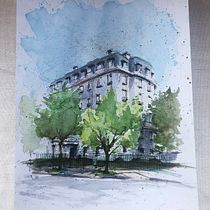 My final project: Building in Buenos Aires. Architecture, Fine Arts, Artistic Drawing, Architectural Illustration, and Sketchbook project by Lolo Rascovan - 06.13.2020