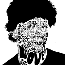 Neil Gaiman Portrait Typography Attempt. T, pograph, Design, Traditional illustration, T, and pograph project by Daigo Kamada - 06.28.2020