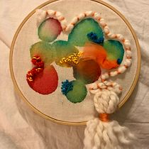My project in Embroidery and Watercolor Basic Techniques course. Embroider project by Kendra Brazzel - 06.13.2020