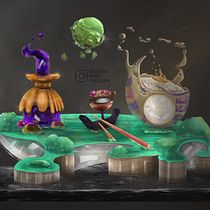 Sushi. Character Animation, and Traditional illustration project by Óscar Méndez Gutiérrez - 06.14.2020