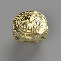 Mi Proyecto del curso: Introducción al diseño e impresión en 3D: Anillo Campeon Lakers . Projekt z dziedziny 3D użytkownika Jonathan Fermín Núñez - 24.06.2020