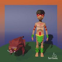 Mi Proyecto del curso: Modelado de personajes low poly para videojuegos  Ein Projekt aus dem Bereich 3D, Videospielentwicklung, 3-D-Design und Design von 3-D-Figuren von Ikaro Ghandiny - 16.06.2020