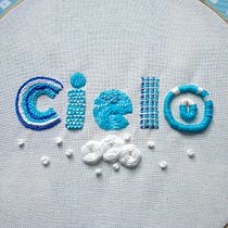 Mi Proyecto del curso: Letras bordadas. Cielo + Hola. Arts, Crafts, Embroider, and Lettering project by Yiss MarLom - 06.17.2020