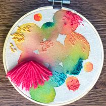 My project in Embroidery and Watercolor Basic Techniques course. Embroider project by Mili Tharakan - 06.19.2020
