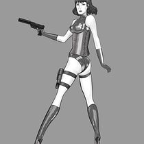 Sexy female secret agent, early draft. Digital Drawing project by dave8641 - 06.26.2020