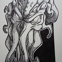 Cthulhu. Comic, Ink Illustration, Traditional illustration, Fine Arts, and Painting project by Carlos Omar Romo Magaña - 06.19.2020