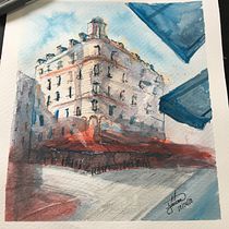 Mi Proyecto del curso: Dibujo arquitectónico con acuarela y tinta. Arquitetura, Arte urbana, Desenho artístico e Ilustração arquitetônica projeto de Siomara Arrieta Hickie - 22.06.2020