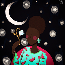 "Garota do Sorriso Florido", Meu projeto do curso: Ilustração flat com Photoshop. Digital Drawing, and Traditional illustration project by Gabriel Firmo - 06.22.2020