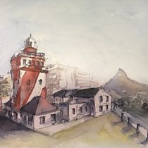 My project in Architectural Sketching with Watercolor and Ink course. Pintura em aquarela projeto de Mandy Katz - 23.06.2020