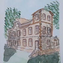 Proyecto de Dibujo Arquitectónico con acuarela y tinta. Pintura em aquarela projeto de Juan Francisco Lukac - 28.06.2020
