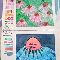 Summer Vibes - My project in Creation of Color Palettes with Watercolor course. Calligraph, Creativit, Graphic Design, and Watercolor Painting project by elizan82 - 08.13.2020