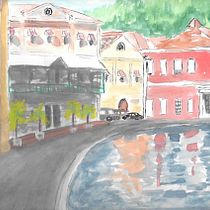 Grenada Harbor, West Indies. One of our favorite spots on earth.. Ilustração arquitetônica projeto de Glenda Rogers - 26.06.2020
