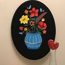 My project in Flower Composition with Acrylic Paint and Embroidery course. Artesanato projeto de bochimanda - 28.06.2020