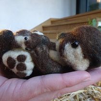 My project in Needle Felting: Otter with a baby otter. Design de personagens projeto de stepanka.hol - 12.03.2021