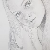 Retrato de mi hija. Desenho a lápis projeto de gpn1984 - 28.06.2020