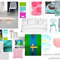 Proyecto color aplicado al diseño de interiores. Moodboard salón casa en la playa.. Un progetto di Interior Design di Inmaculada Abadía Sánchez - 20.07.2020