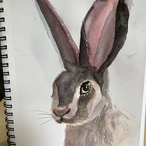 Mon petit lapin. Watercolor Painting project by Costisella Anne - 06.29.2020