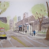 Paisajes urbanos en acuarela: Estación Barrancas de Belgrano, CABA Ein Projekt aus dem Bereich Aquarellmalerei von Juan Francisco Lukac - 29.06.2020