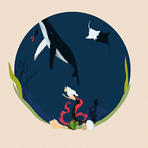 Vida en el fondo del mar.... Un progetto di Illustrazione tradizionale e Illustrazione digitale di Tamara Aldama - 30.06.2020