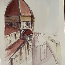 My project in Architectural Sketching with Watercolor and Ink course; Florence, Italy. Ilustração arquitetônica, Ilustração com tinta, e Pintura em aquarela projeto de benjamin_lynch17 - 30.06.2020