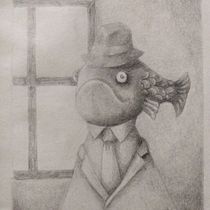La crisis del señor pez. Drawing, Pencil Drawing, Artistic Drawing, and Traditional illustration project by maxi.a.heredia - 06.30.2020