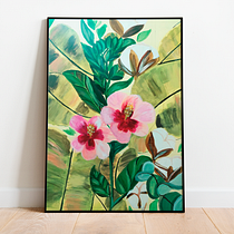 Hibiscus rosa-sinensis: Pintura botánica con acrílico. Fine Arts, Botanical Illustration, Acr, and lic Painting project by Sofía Pinzón - 06.30.2020