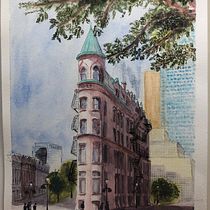 Flatiron Building (Gooderham building), Toronto. Ilustração arquitetônica projeto de Masooma Naqvi - 01.07.2020